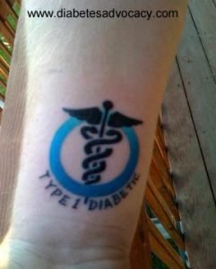 diabetes tattoo with blue circle