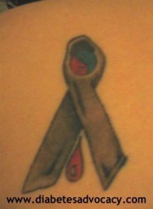 grey ribbon tattoo