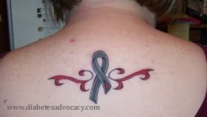 Diabetes ribbon tattoo