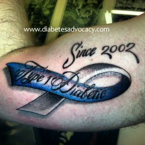 diabetes ribbon tattoo