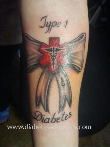 diabetes ribbon medical tattoo