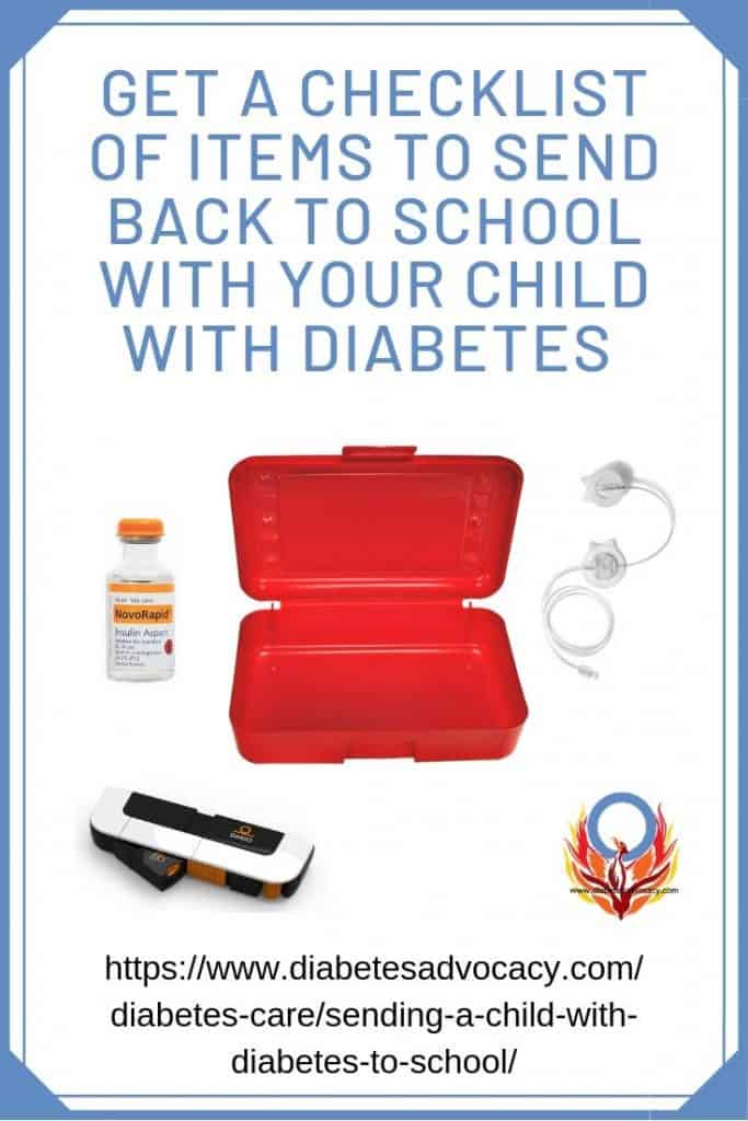 what to send to school with a child with diabetes