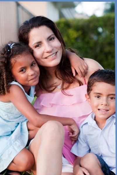 mother and two children